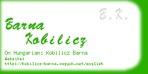 barna kobilicz business card